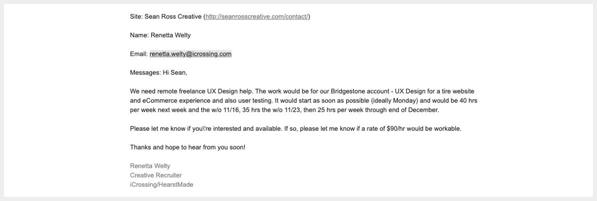 Email from iCrossing. Hi Renetta! 🙂