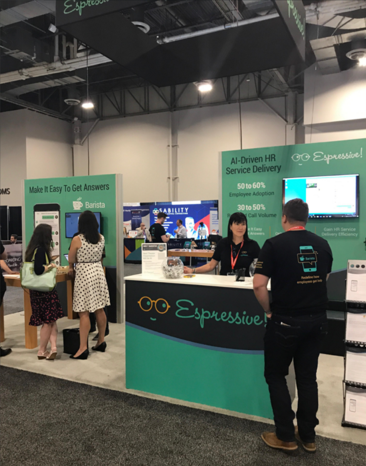 Espressive trade show booth.