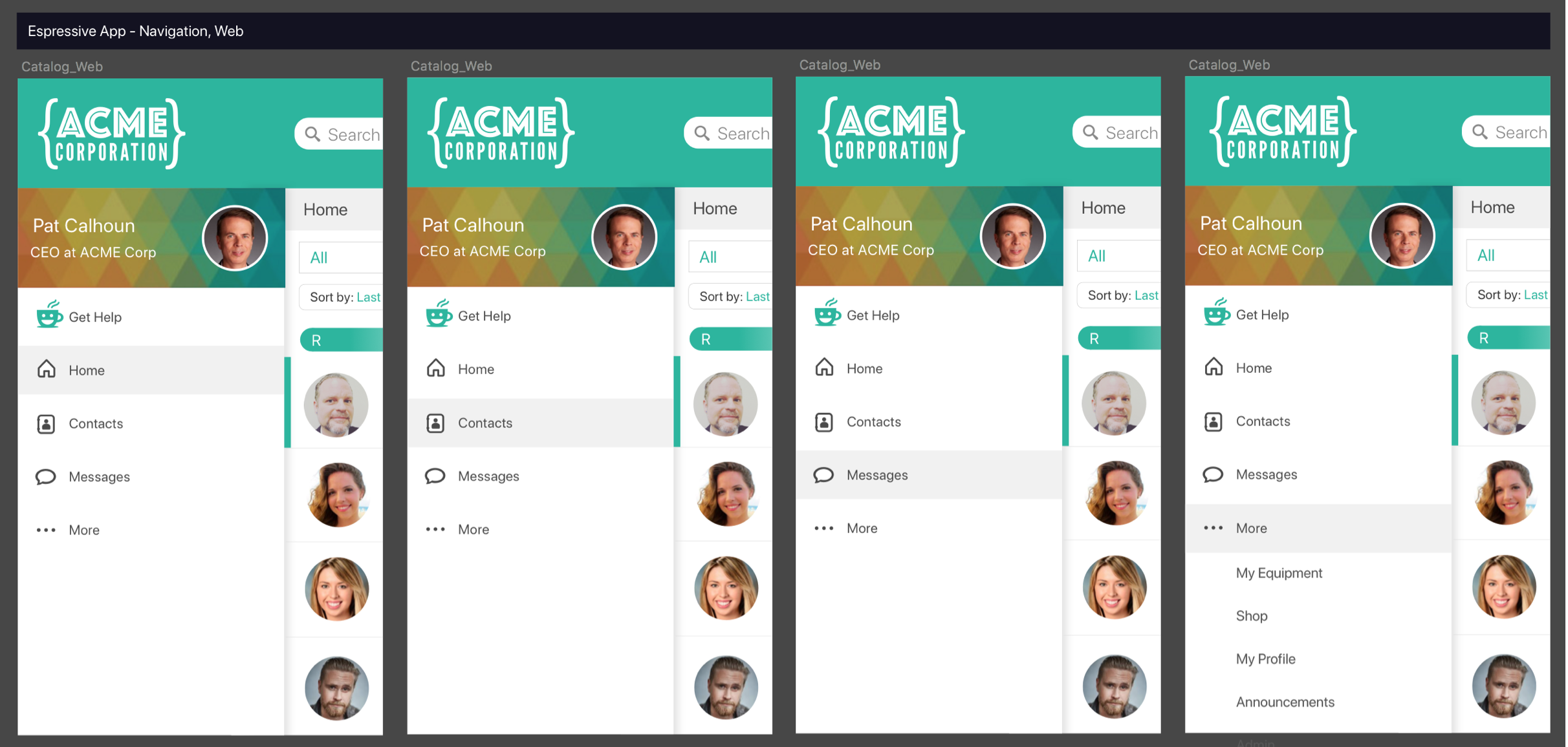 Espressive app navigation.