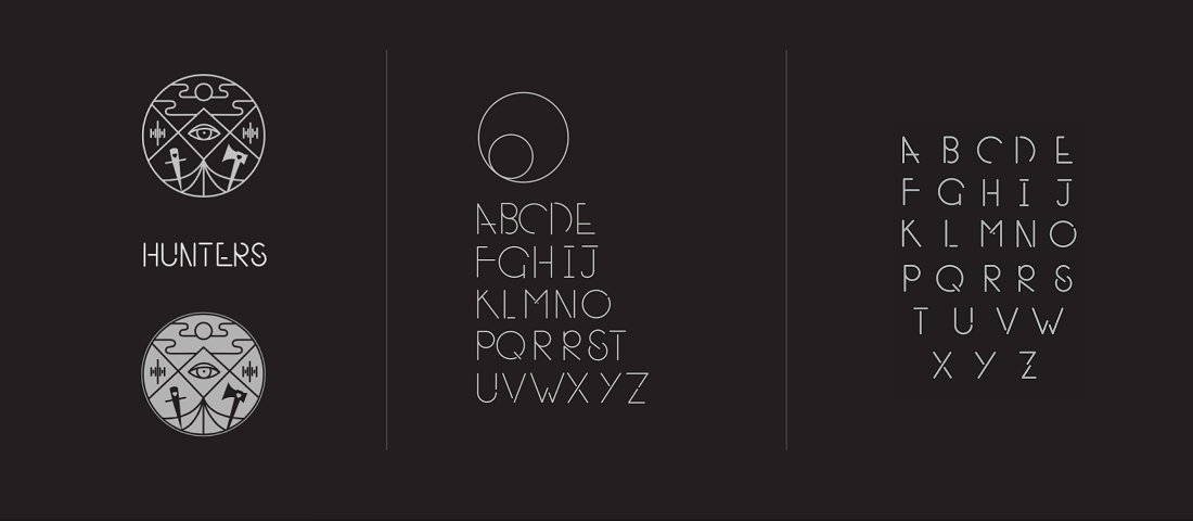 Hunter’s typeface.