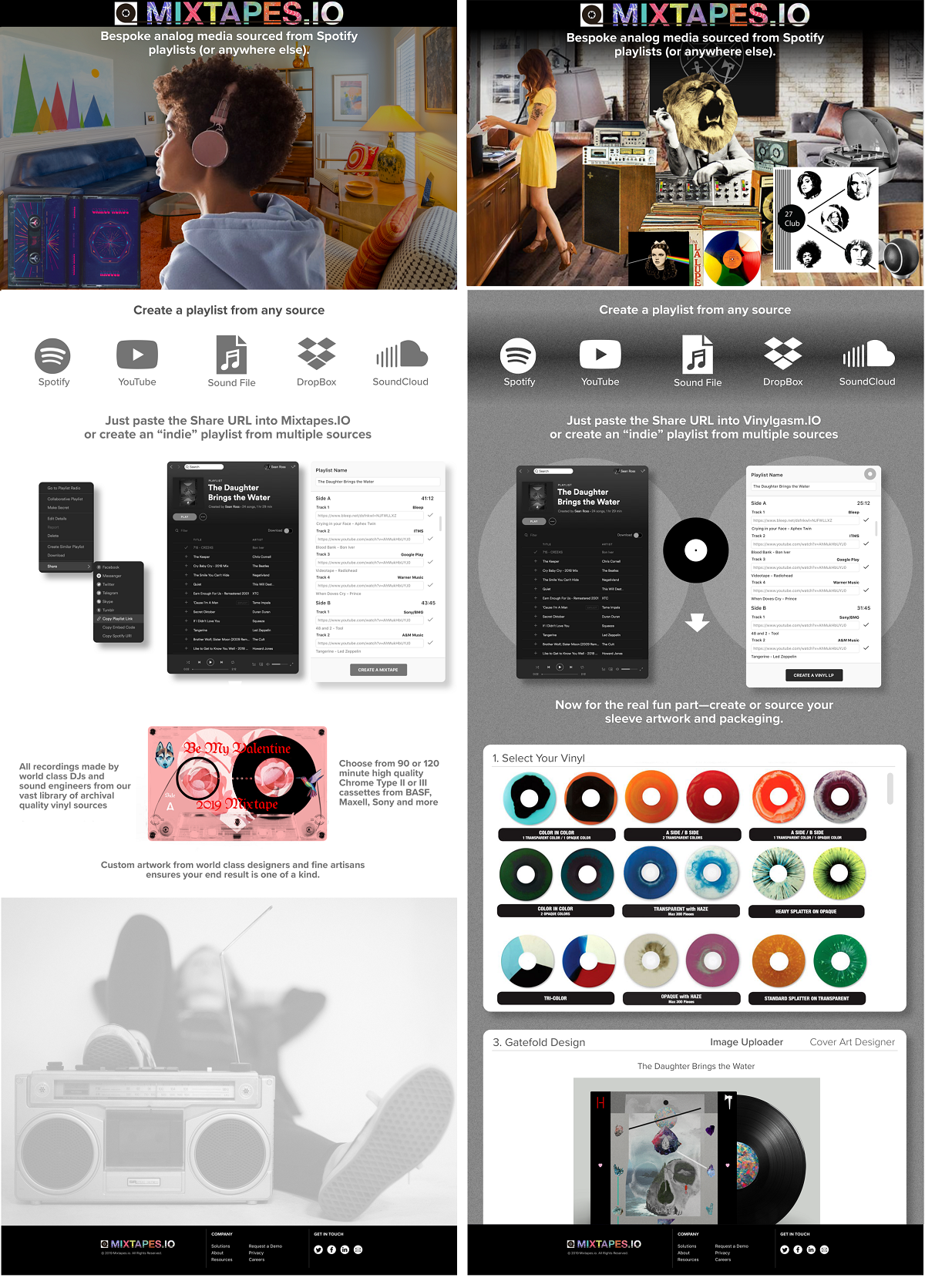 Mixtapes.IO — work sample