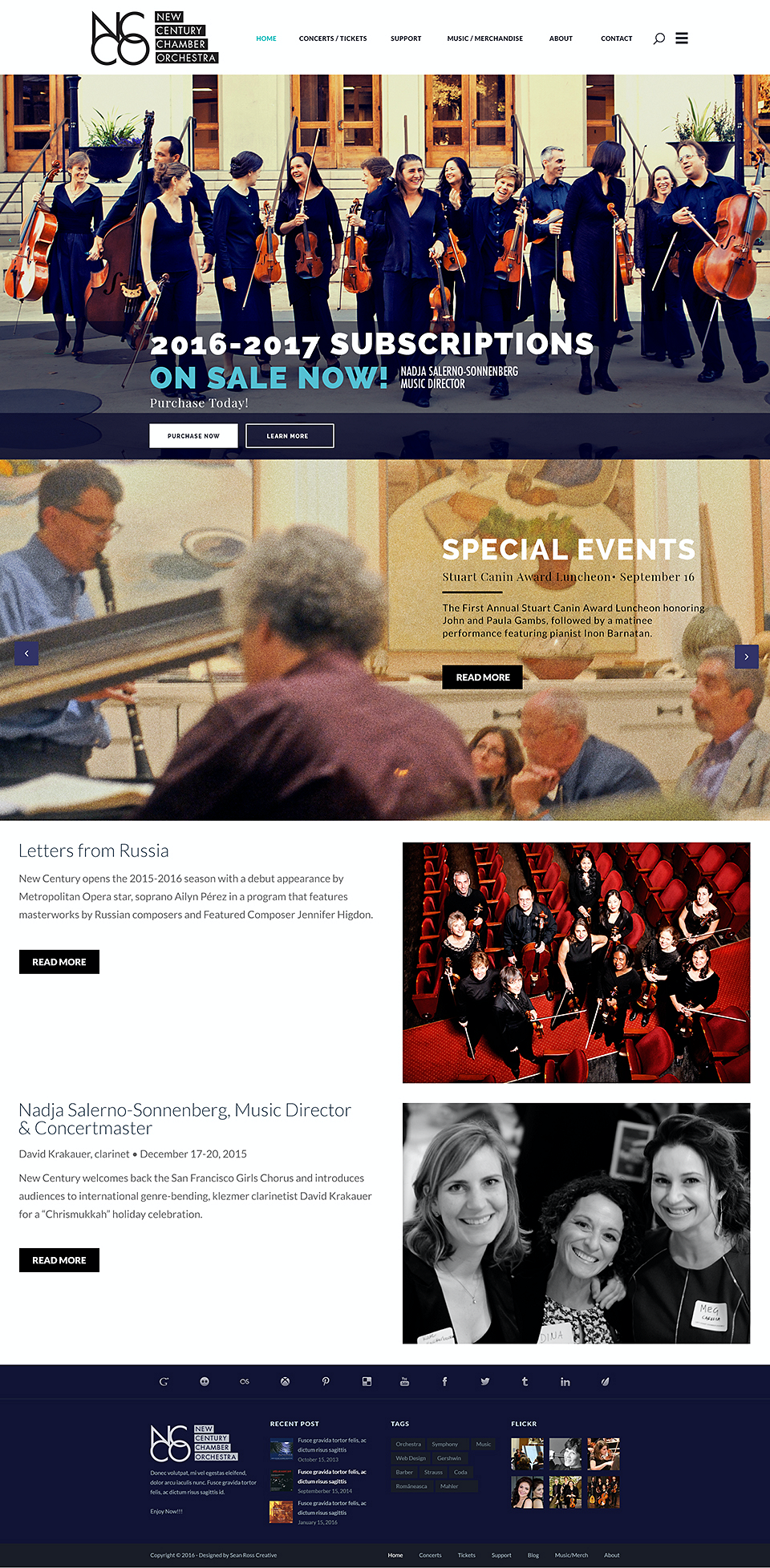 New Century Chamber Orchestra branding.