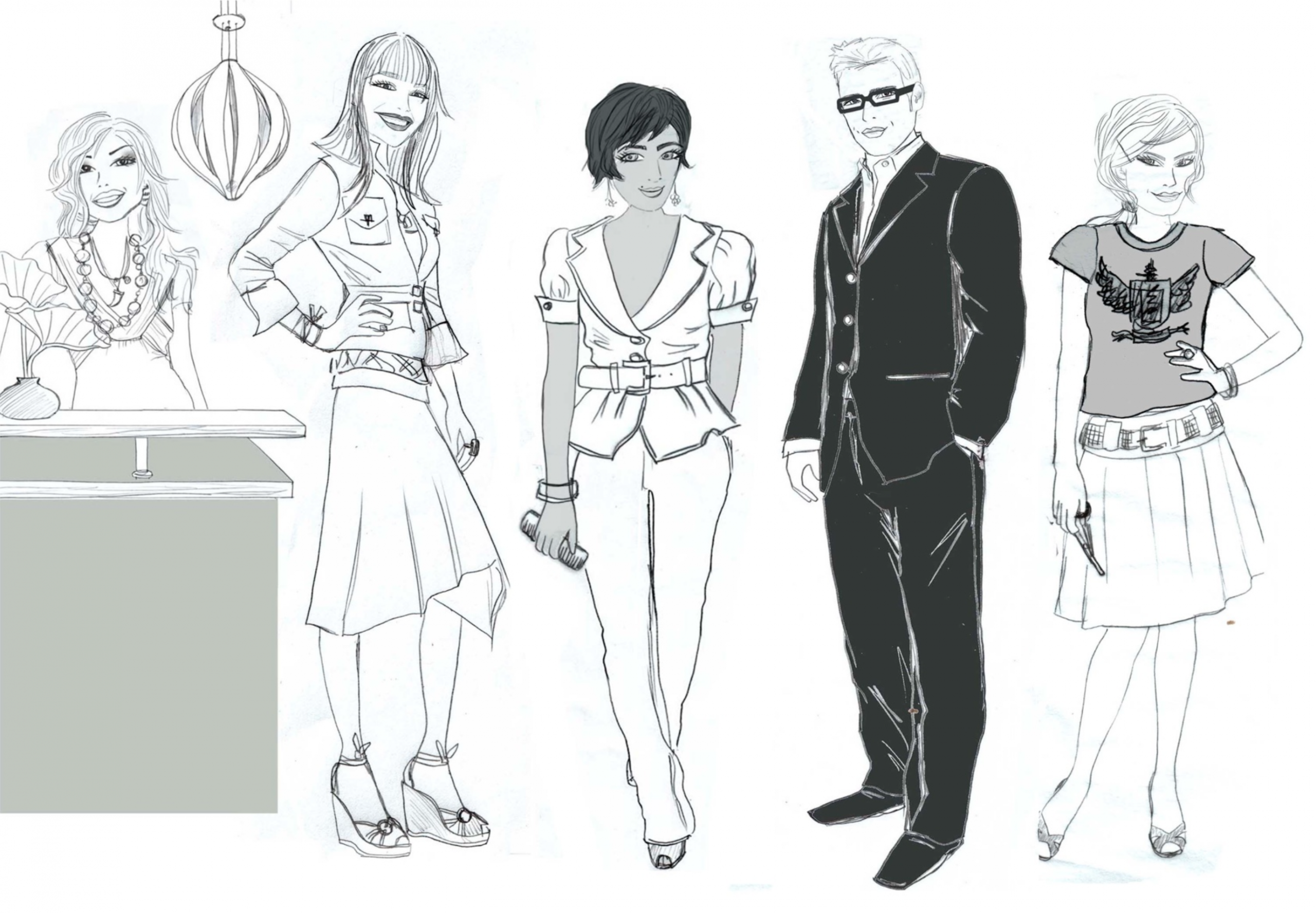 Bella Salon sketch.