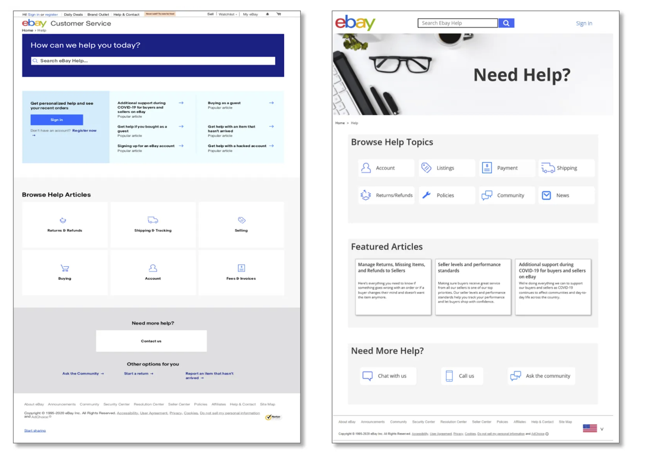 eBay wireframes.
