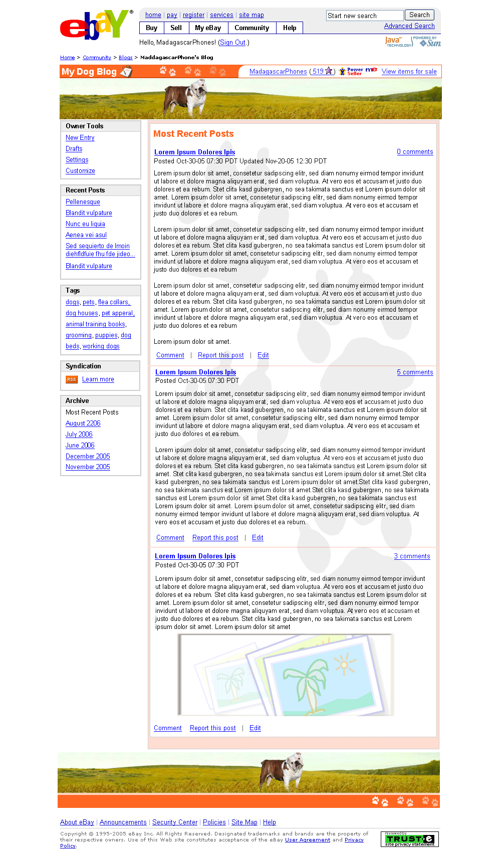 eBay blogs.