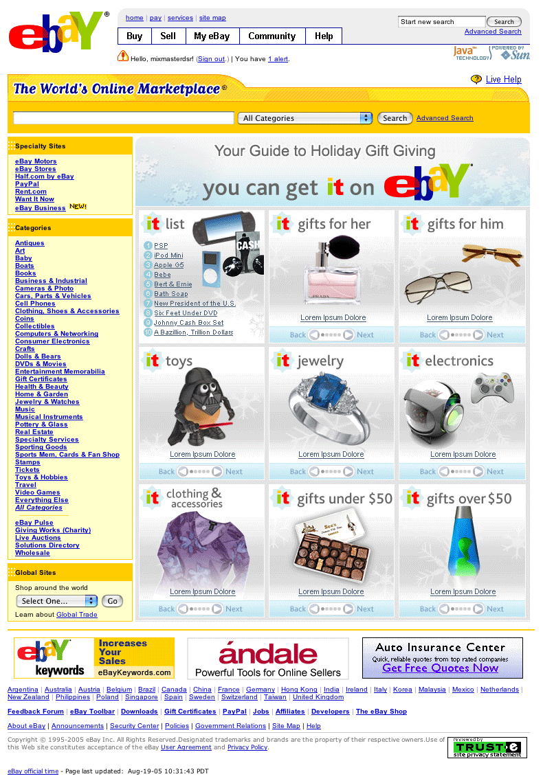 eBay holiday.