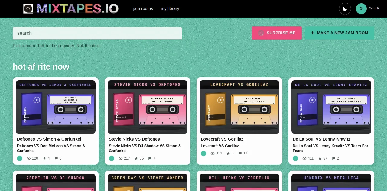 The Mixtapes library of cassette-card rooms